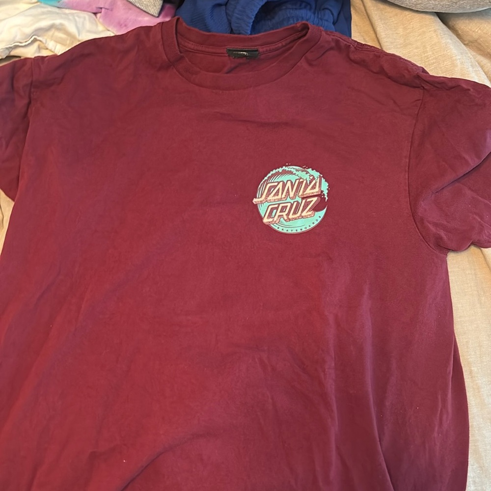 Maroon, Large, Santa Cruz T shirt